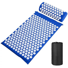 Acupressure massage mat and pillow set